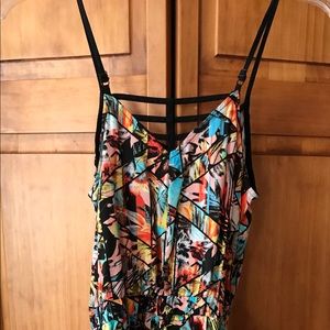 Multi colored shorts romper